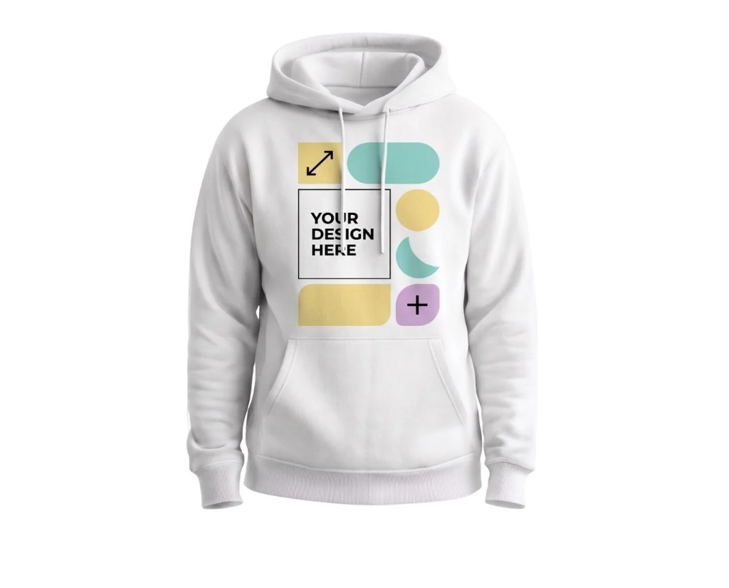 White hoodie mockup ready for your design