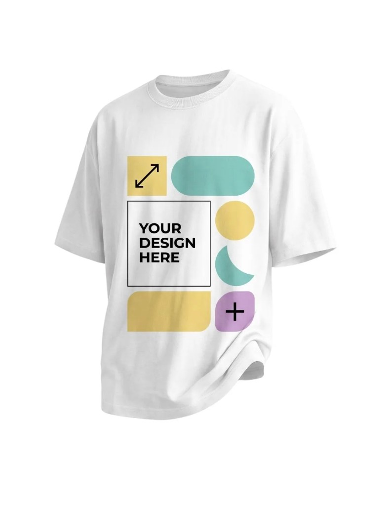 White oversized T-shirt mockup ready for your design